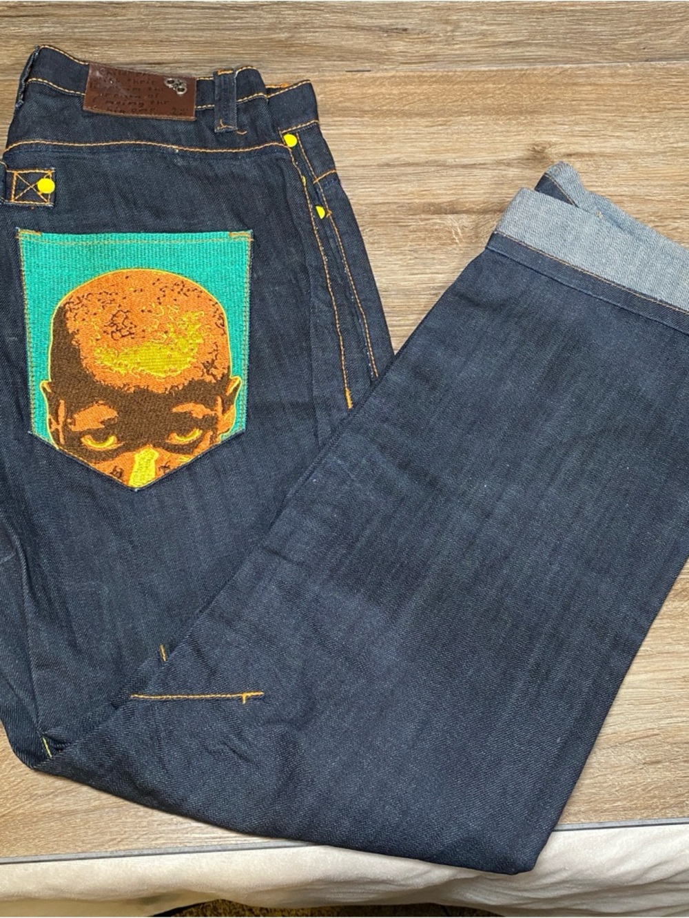 Y2K VTG Konvict Jeans Baggy Men’s 34X34 Handcuffs Blue Denim Relaxed Skater